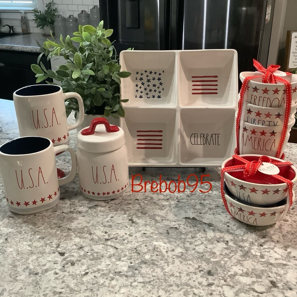 Rae Dunn 🇱🇷 4th of July celebration 9 piece set🇱🇷 VHTF- LAST SET